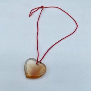 Vintage Natural Carnelian Agate Heart Pendant Bracelets Healing Stone Jewelry